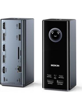 USB C Docking Station for 3 Monitors with Weather Display Function - Versatile